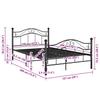 Vidaxl Bed Frame, Black, Metal, 120 X 200 Cm