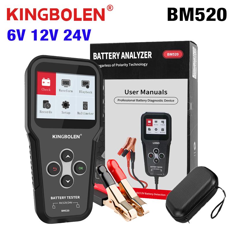

KINGBOLEN BM520 Professional Car Battery Tester 6V 12V 24V Truck Battery diagnostic Tool 12V Battery Analyzer Cranking KINGBOLEN BM520