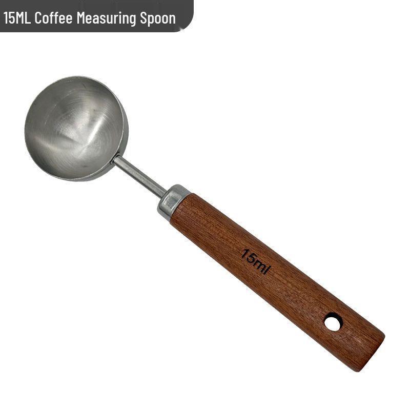 15ml/30ml Coffee Measuring Spoon with Stainless Steel and Solid Wood Handle