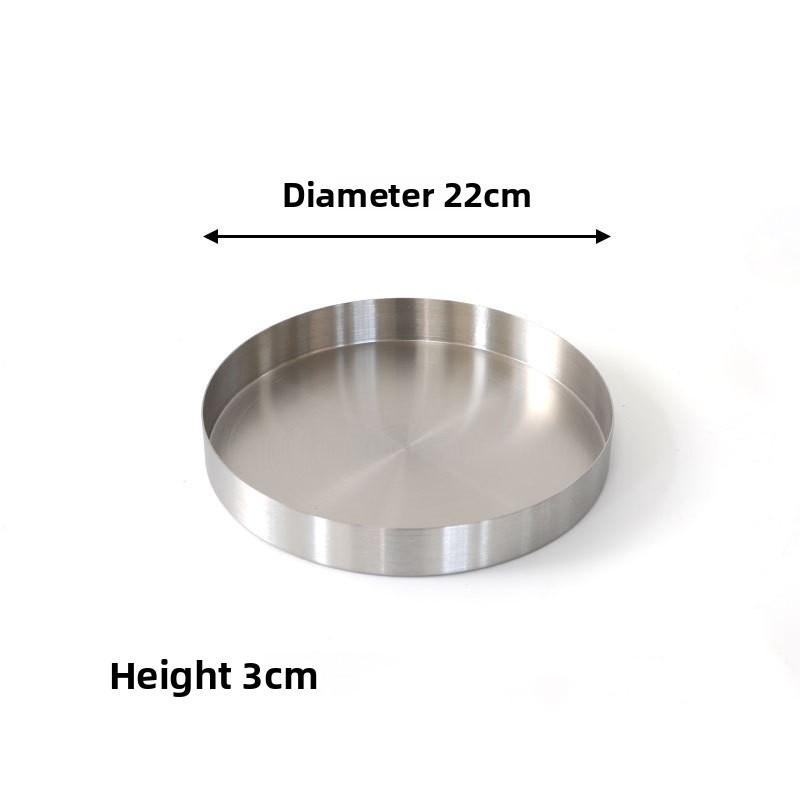 Stainless Steel Round Tray Serving Plate With Brushed Finish For Hotel And Home Use