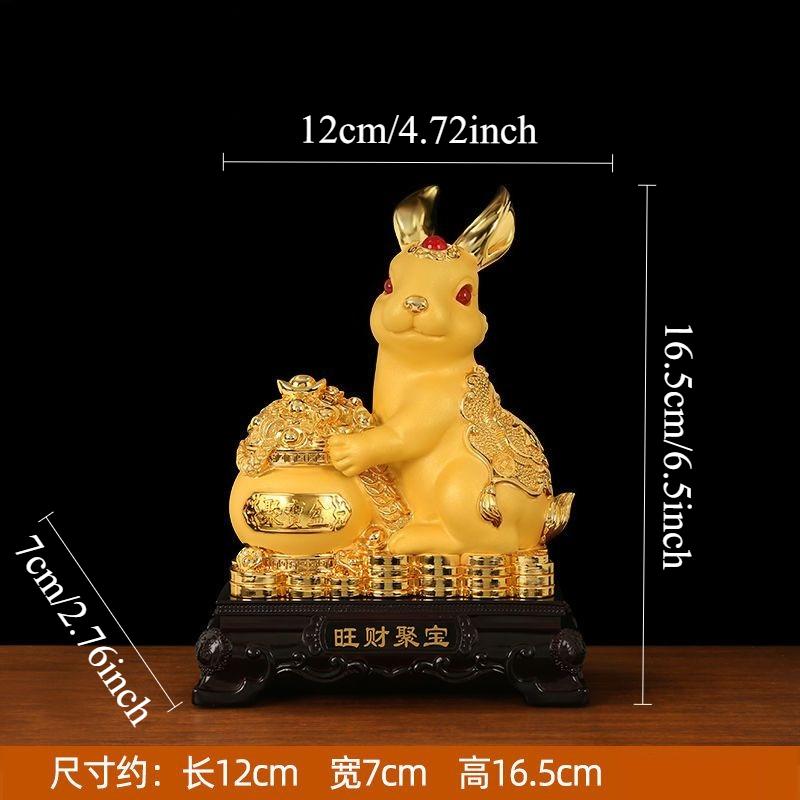 1pc Resin Rabbit Piggy Bank Lucky Zodiac Rabbit Piggy Bank Ornament Home Decoration Chinese Animal Ornaments Resin Ornament