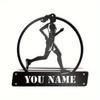 Unique Handmade Custom Running Sports Wall Decor Black Iron Art Deco for Fitness Clubs Marathons