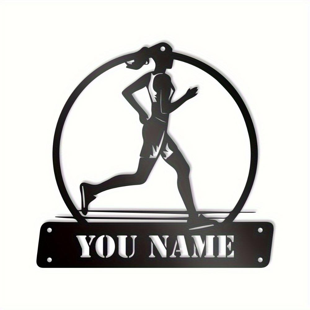 Unique Handmade Custom Running Sports Wall Decor Black Iron Art Deco for Fitness Clubs Marathons