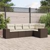 VidaXL Garden Lounge Set with Cushions 5 Pcs, Patio Sofas, Patio Furniture Set, Outdoor Furniture, Brown 3254870