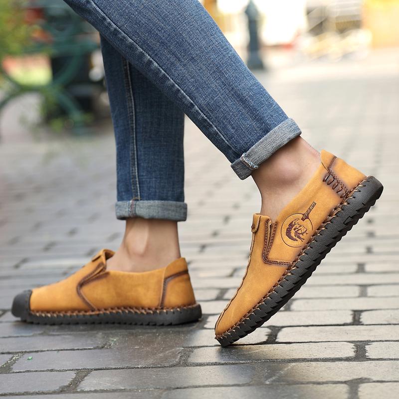 Large Size Leather Shoes 38-47 Men's Moccasin Casual Shoes Handmade Leather Shoes Men's Loafers