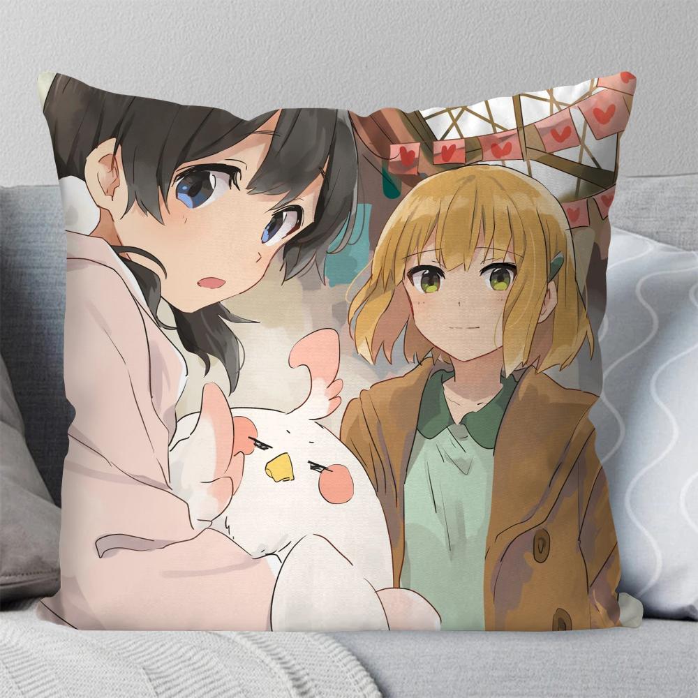 Animation Tamako Market Kissenbezug Quadratisches Kissen Schlafzimmer Sofa Freizeit Komfort Kissen Auto Wohnzimmer Heimdekoration 40X40