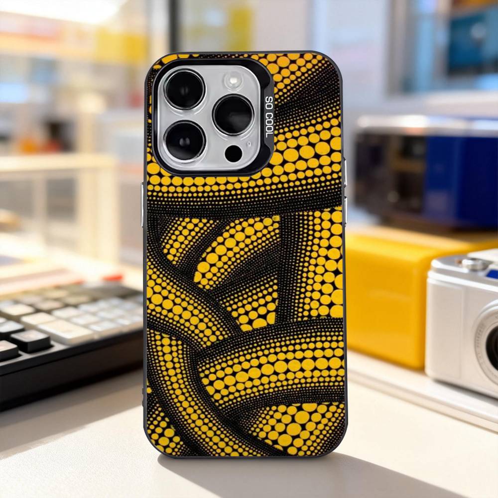 Pumpkin Yayoi Kusama Art For iPhone 17,16,15,14,13,12,11,Pro,Max,Plus,E,Air,Mini Anti Fall Black Matte Hard Bumper Phone Case