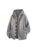 High-Quality Couple's Hooded Cardigan Jacket: Unisex Spring/Autumn Knit Sweater in Lazy Style