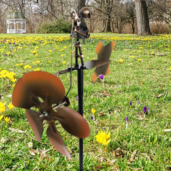 Moară de vânt metalică cu acționare manuală, chitarist, figurină Steampunk, decor de artă pentru curte, grădină și terasă