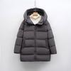 New White Duck Down Solid Color Simple Hooded Down Jacket Women's Loose New Winter Long Thickened Coat Tide