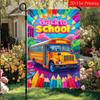 2D Flat - 2D Printing, School Bus Back To School Black Stripe Garden Flag_2 (1)- for Garden Decor, Home Decor, Yard Decor, Outdoor Decor, Lawn Decor,