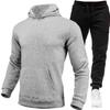 2025 Men's Trendy Hooded Pullover Set: Thick Loose Fit for Autumn/Winter Running