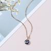 Trendy Demon Eye Necklace European and American Golden Chain Turkey Blue Eye Round Drop Shape Necklace for Women