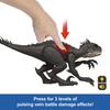 Mattel Jurassic World Damaged! Light-Up Scorpio Rex Kids Figure Dinosaur Toy, Large, Moving, Approx. 36.9 Cm, Ages 4 and Up, Black, JCG25