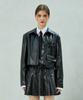 Arikim Molly Leather Crop Jacket / Black