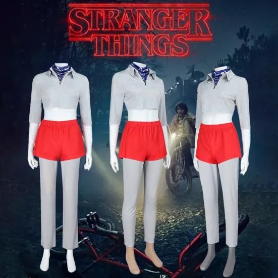 1 Set Eleven Cosplay Kostüme Damen Oberteil Schal Shorts Strumpfhose Set Halloween Cosplay Outfits für Mädchen Kostümpartys Fan-Treffen Fotoshootings
