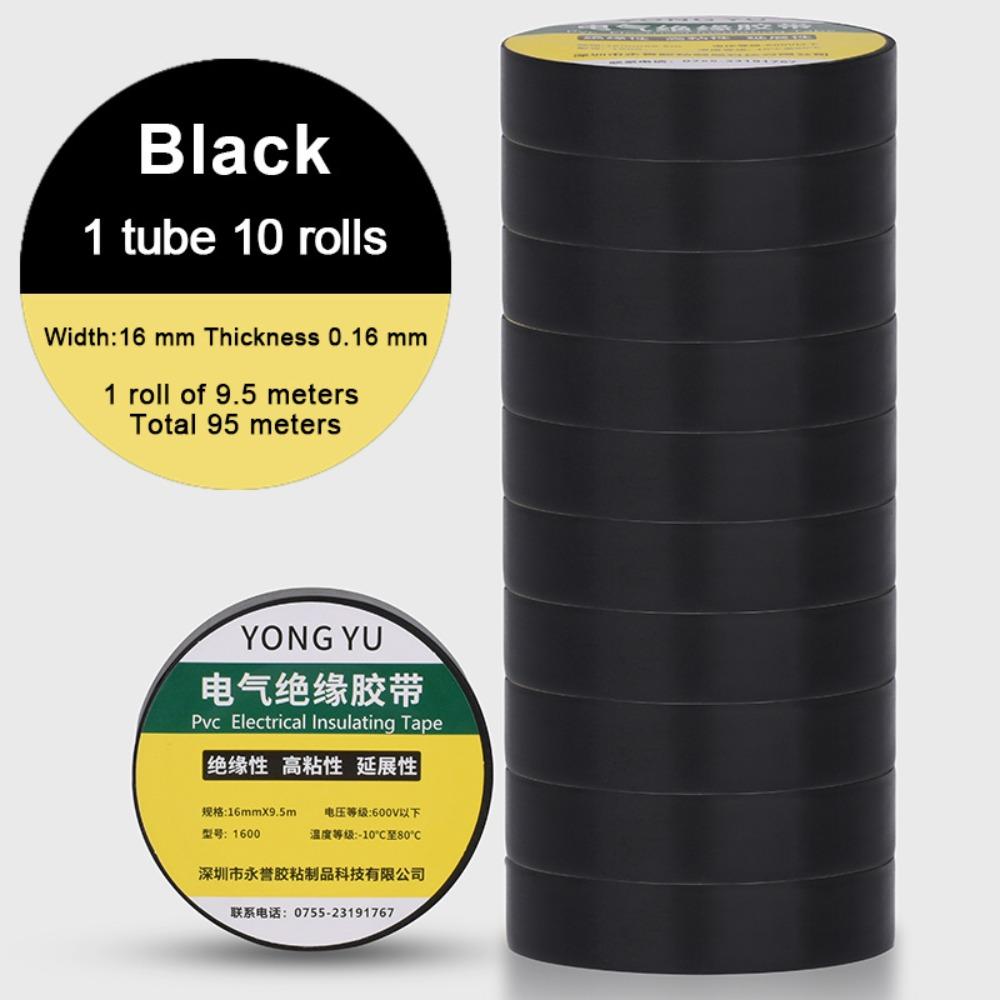 10 Рулонов Износостойкая Изоляционная Лента Высокотемпературная Водонепроницаемая Электрическая Лента Прочная ПВХ Огнестойкая Лента