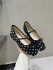 French Retro Polka Dot Small Single Shoes Square Head Mary Jane Shoes Summer Women'S Word With Flat Shoes