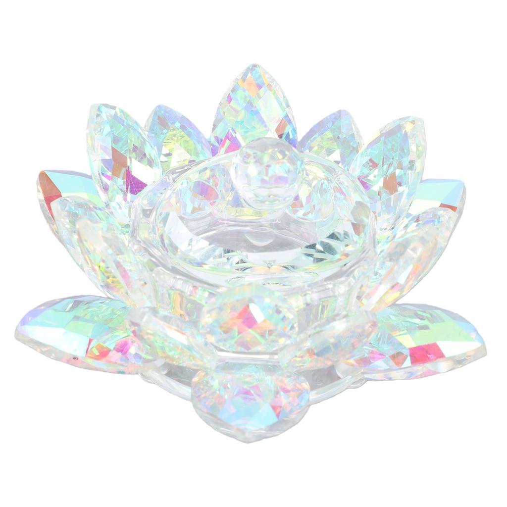 Flower Shape Nail Art Dappen Dish Glass Tealight Candle Holder Candlestick Decor With Lid Non Slip Bottom