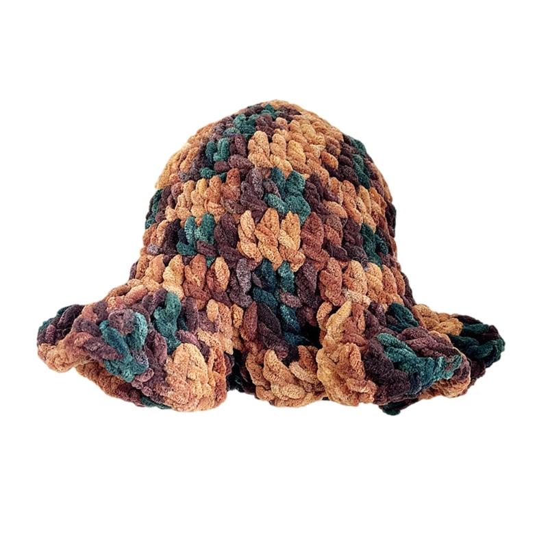 Oversized Hat Handwoven Flouncing Crocheted Hat for Music Festival Simple Flouncing Hat for Music Festival