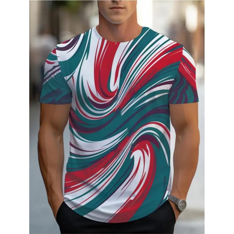 Men T-Shirt Summer Tops Colorful Graphic T Shirts Short Sleeve Tee Crew Neck Streetwear Clothes Harajuku 3D Printed Men Clothing