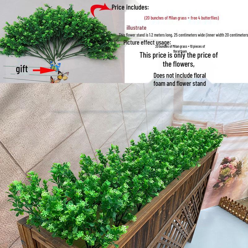 Уличный искусственный ящик с цветами (Сциндапсус и Фаленопсис) с шелковыми цветами и зеленью