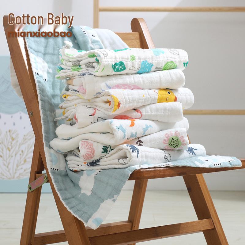 Asciugamano per neonati in garza a sei strati ad alta densità 100% cotone, grande 35x75cm. Perfetto per neonati, bagnetti piccoli e fasciatura.