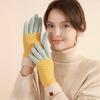 Winter Wool Wool Touch Screen Full-finger Gloves Women's Japanese Wavy Warm Gloves Outdoor Cold-proof Adult Gloves