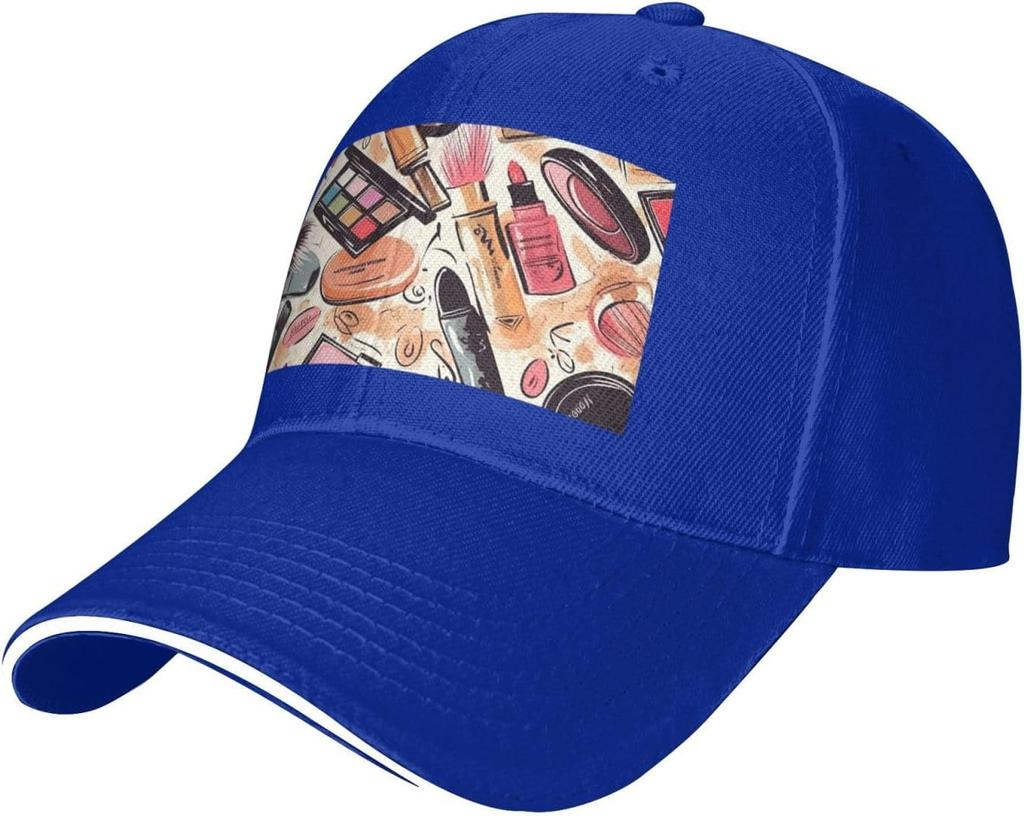 Makeup Cosmetic Pattern Baseball Cap Adjustable Polyester Print Casual Summer Dad Hat