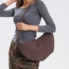 Women Faux Suede Crescent Shoulder Bag Trend Vintage Large Capacity Crossbody Bag Versatile Casual Daily Wear Minimalist Handbag