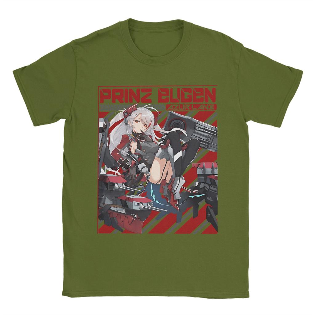Azur Lane Game 100 Cotton T Shirt For Adult Beach PRINZ EUGEN Vintage T Shirts O-Neck Trendy Cool Tees Big Size Print Clothes