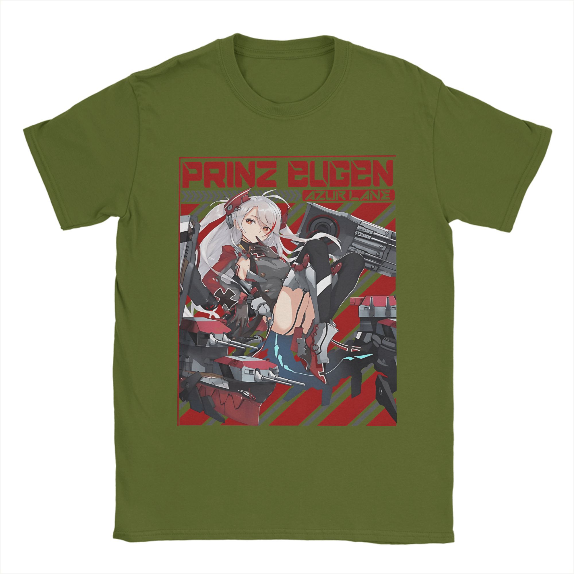 

Azur Lane Game 100 Cotton T Shirt For Adult Beach PRINZ EUGEN Vintage T Shirts O-Neck Trendy Cool Tees Big Size Print Clothes 4XL