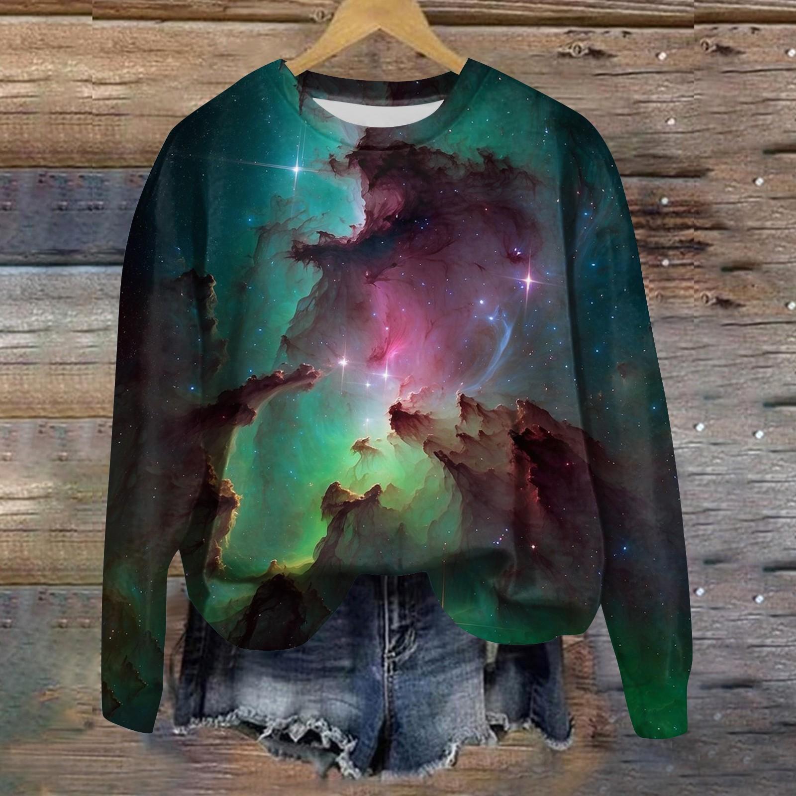 

Женская свободная повседневная толстовка с круглым вырезом и длинными рукавами, модный топ с длинными рукавами S