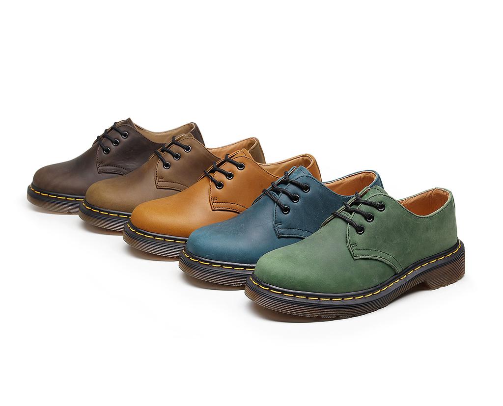Fashion New Unisex Cowhide Work Shoes for Men and Women  Men's Casual Leather Shoes Platform  Outdoor Homework Women's Shoes Large Size