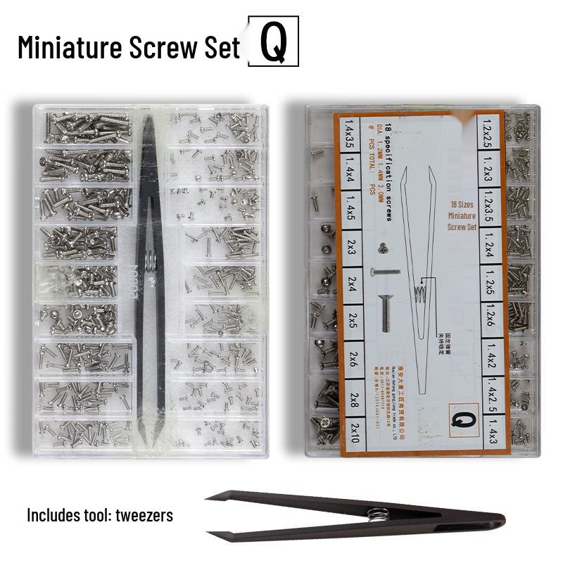 18-Sized Mini Screw Set: Screws for Watches, Eyeglass Frames, and Laptops