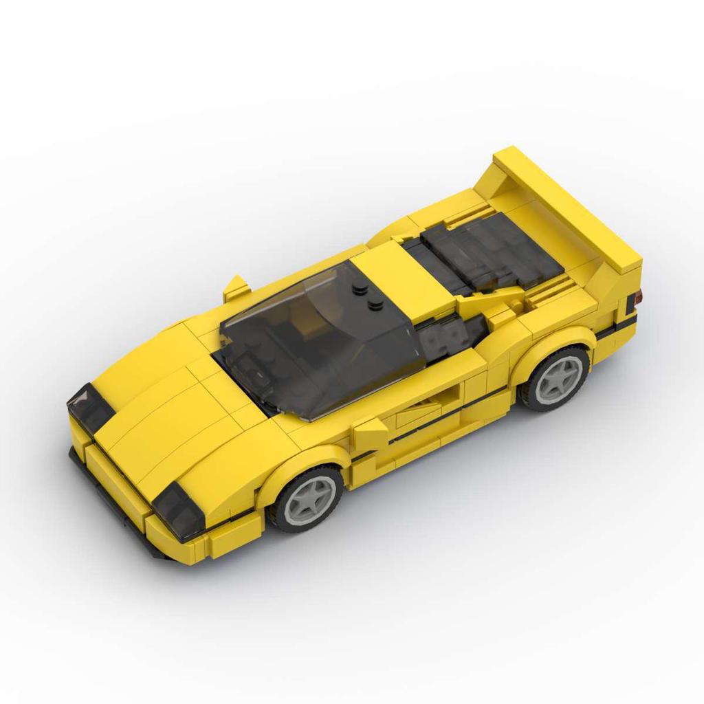 Compatible LEGO MOC Ferrari F40 Model: Creative 8-Stud Speed Car Building Blocks Ornament
