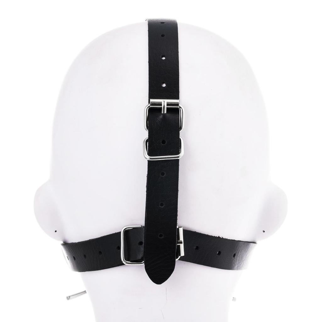 Unisex Simulated Harness Mouth Gag with Metal Nose Hook, Spider Fork & Ball Gag