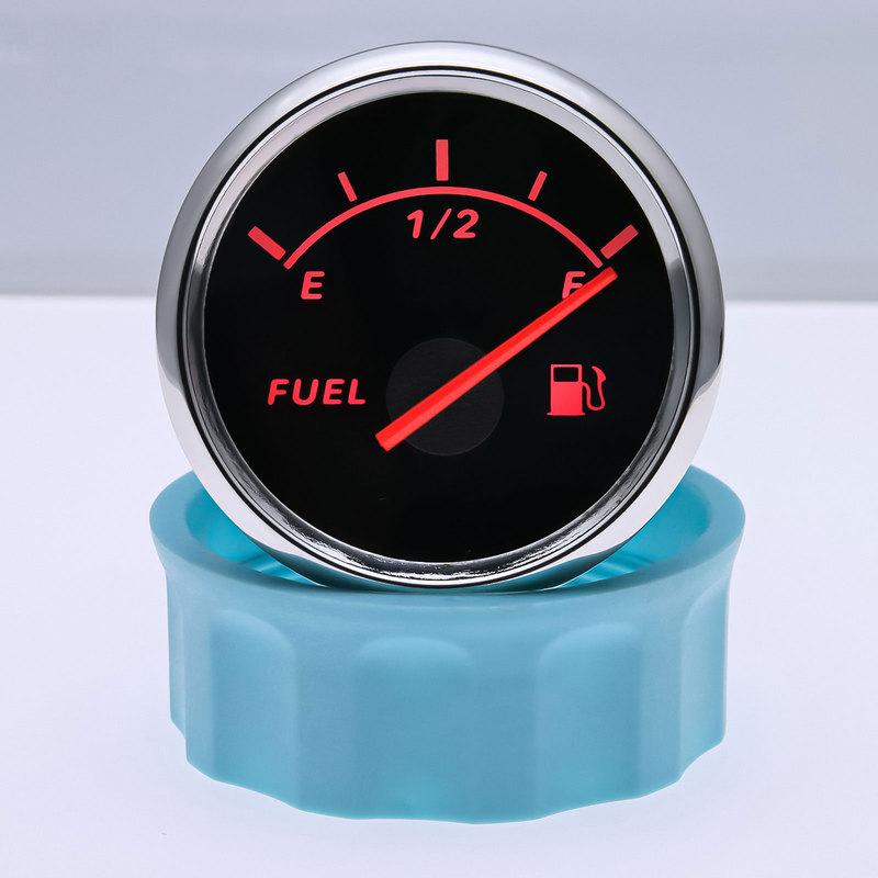 52MM Fuel Gauge with Red Backlight 100-500MM Stainless Steel Fuel Level Sensor 0-190ohm For Oil Fuel Tank Indicator Customized