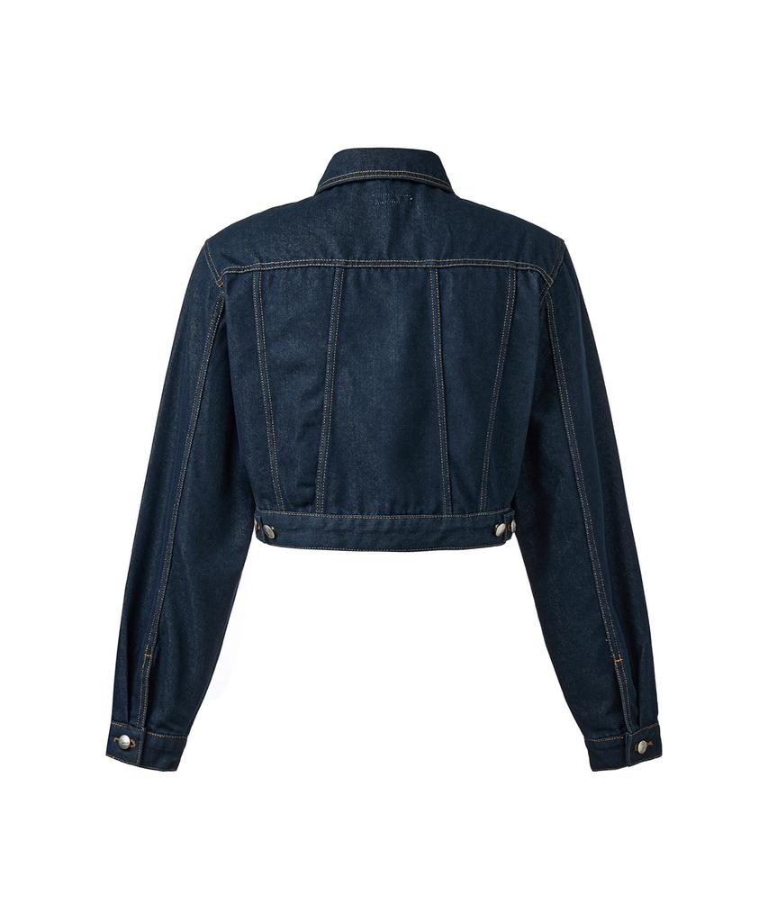 Anotheryouth Crop Padded Denim Jacket - Indigo