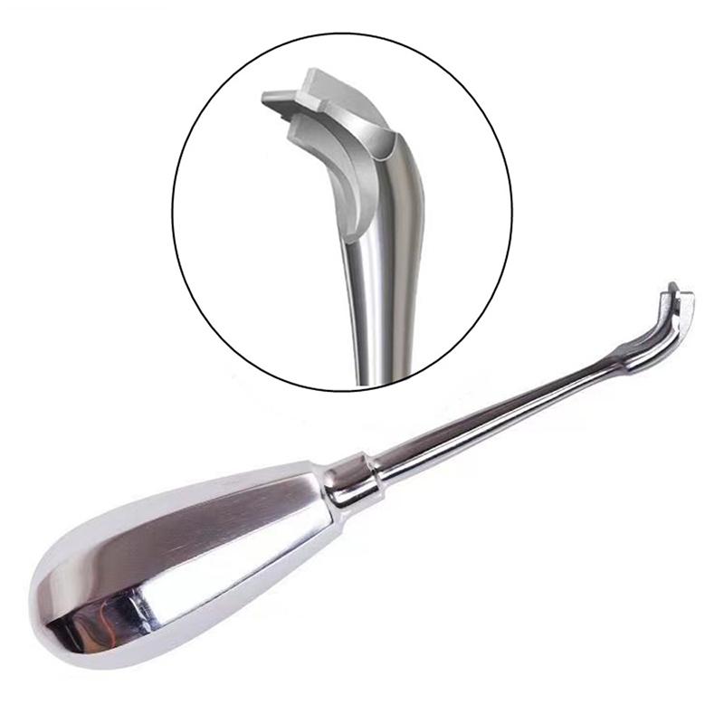 Durable And Safe Dentistry Root Elevator Cross Broken Crown Remover Tooth Crown Spreader Drill Dental Restoration Forcep Metal Handle Non-Slip 1PC