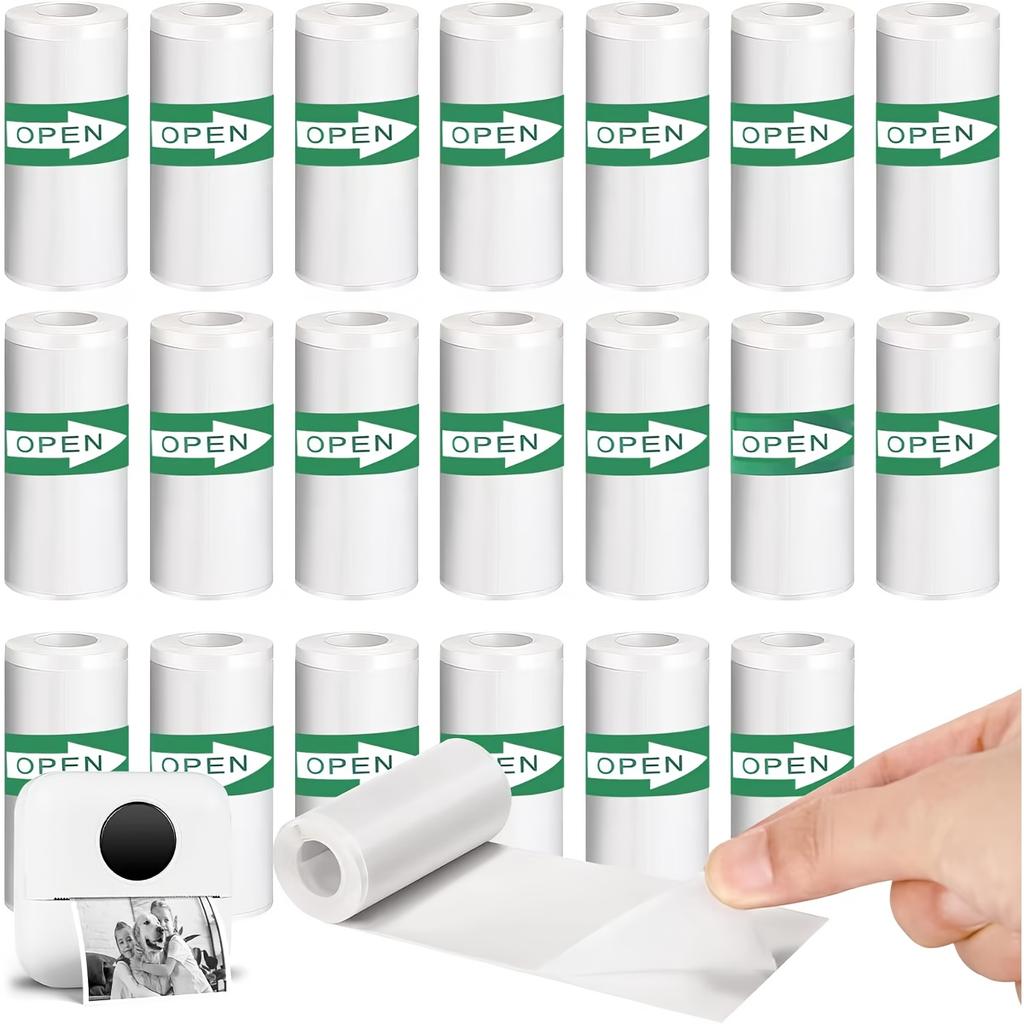 10 Rolls 57mm Premium Self-Adhesive Thermal Label Paper | Mini Printer Sticker for Wireless Study Notes & Photo Printing