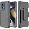 for Motorola Edge 2024 Holster Case, Rugged Holster with 360 Belt Clip Kickstand Heavy Duty Dual Layer Full Body Protection Armor Case for Motorola