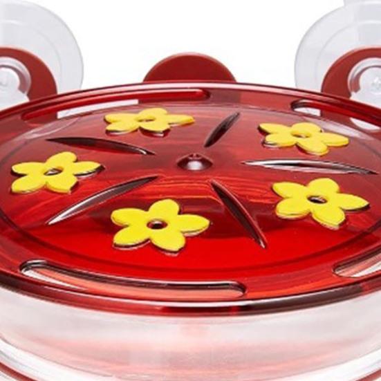 Okenní krmítko pro kolibříky se silnými přísavkami, snadno se čistí a doplňuje, nepropustné plastové krmítko pro ptáky s 5 krmnými otvory pro milovníky ptáků