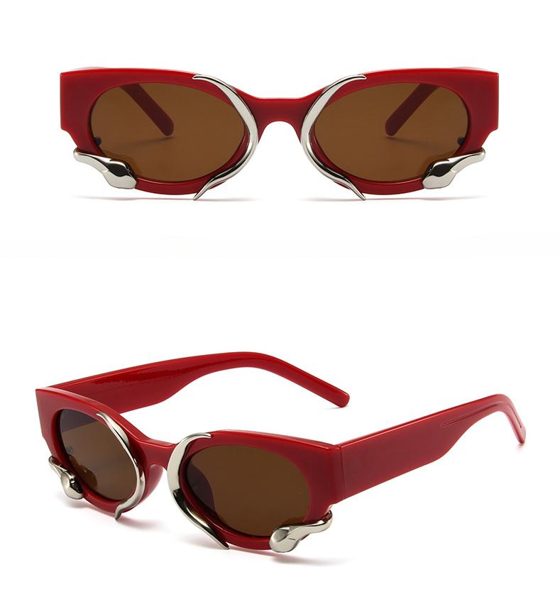 Модные солнцезащитные очки MePanda унисекс в форме змеи в ретро-стиле «кошачий глаз» — фото 6