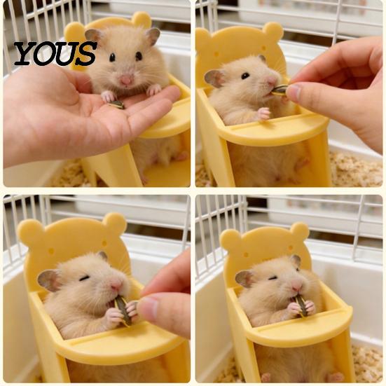 Pet Dinner Plate Design Hamster Dining Chair, 3D Printed Mini Seat, Cute Clean Feeding Area For Pets Furniture for Sugar Glider, Rat Cage Decor