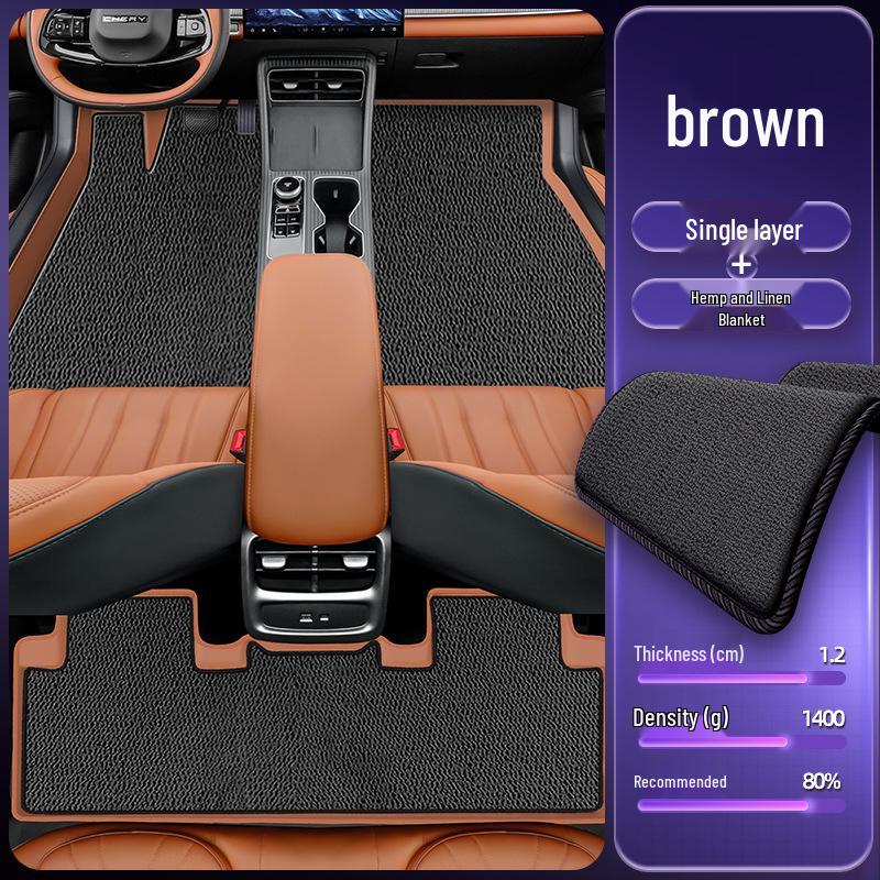 Eco-friendly Dustproof Car Floor Mats for Chery Tiggo 8 - Double-Layer Leather Interior Accessories