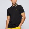 HUGO BOSS Polo Shirts Men's Black Polo Collar Moderate Straight Fit 50398302-016