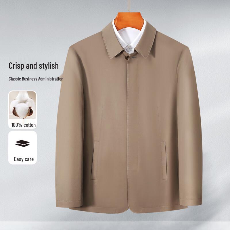 

Lanweilong Men s Classic Business Long-Staple Cotton Lapel Jacket 2XL