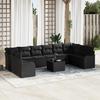 11-Piece Garden Sofa Set with Beige Cushions Poly Rattan, 2-Seater Garden Sofa with Storage & 3354562