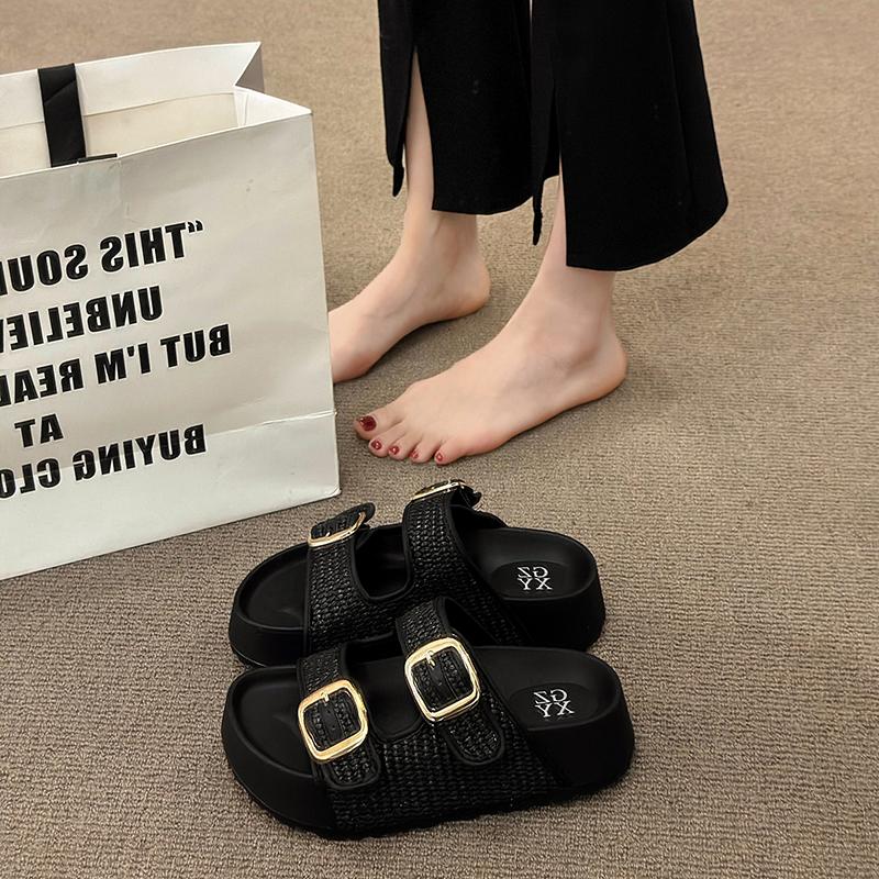 Женские тапочки 2024 Летняя мода Пляжные сандалии на плоской подошве Новые повседневные — фото 5